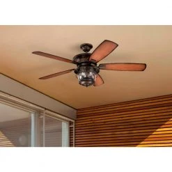 Brentford 52 in. LED Aged Walnut Ceiling Fan with Light Kit by Westinghouse -Westinghouse Shop aged walnut westinghouse ceiling fans with lights 7233400 4f 1000
