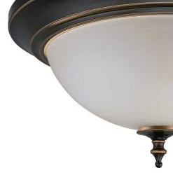 Harwell 2-Light Amber Bronze Flush Mount by Westinghouse -Westinghouse Shop amber bronze westinghouse flush mount lights 6304800 4f 1000