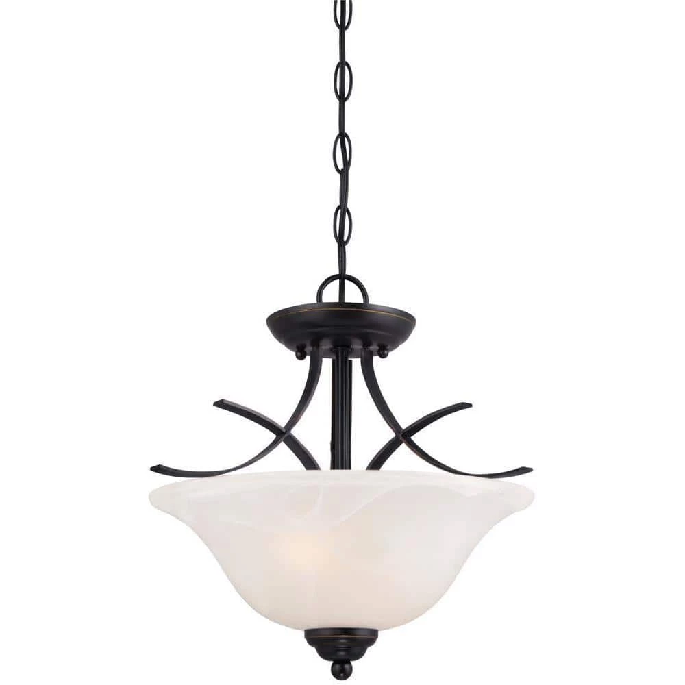 Pacific Falls 2-Light Amber Bronze Convertible Pendant/Semi Flush Mount by Westinghouse 1 Pacific Falls 2-Light Amber Bronze Convertible Pendant/Semi Flush Mount by Westinghouse
