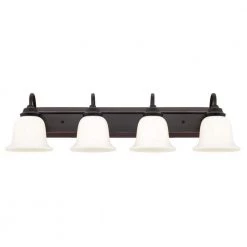 Harwell 4-Light Amber Bronze Wall Mount Bath Light by Westinghouse