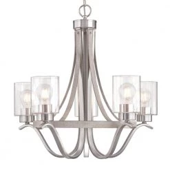 Barnwell 5-Light Antique Ash and Brushed Nickel Chandelier with Clear Seeded Glass Shades by Westinghouse 6 Barnwell 5-Light Antique Ash and Brushed Nickel Chandelier with Clear Seeded Glass Shades by Westinghouse -Westinghouse Shop ant ash and bn westinghouse chandeliers 6576900 c3 1000