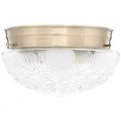 2-Light Ceiling Fixture Antique Brass Interior Flush-Mount with Clear Faceted Glass by Westinghouse 12 2-Light Ceiling Fixture Antique Brass Interior Flush-Mount with Clear Faceted Glass by Westinghouse -Westinghouse Shop antique brass westinghouse flush mount lights 6661000 1d 1000