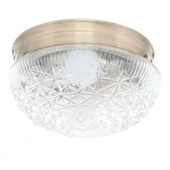 2-Light Ceiling Fixture Antique Brass Interior Flush-Mount with Clear Faceted Glass by Westinghouse 10 2-Light Ceiling Fixture Antique Brass Interior Flush-Mount with Clear Faceted Glass by Westinghouse -Westinghouse Shop antique brass westinghouse flush mount lights 6661000 40 1000