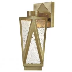 Zion Medium 1-Light Antique Brass LED Outdoor Wall Mount Lantern with Clear Seeded Glass by Westinghouse