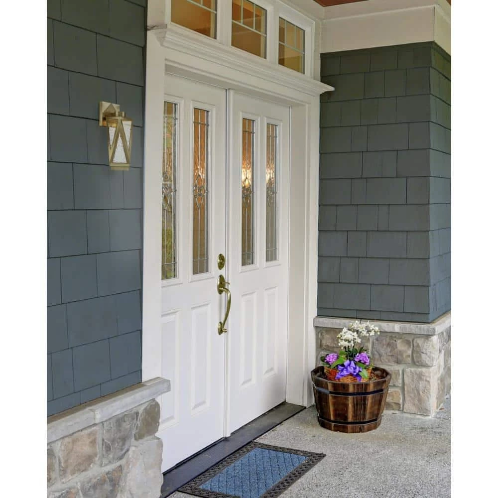 Zion Medium 1-Light Antique Brass LED Outdoor Wall Mount Lantern with Clear Seeded Glass by Westinghouse 2 Zion Medium 1-Light Antique Brass LED Outdoor Wall Mount Lantern with Clear Seeded Glass by Westinghouse - Image 2