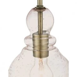 Fiona 1-Light Antique Brass Mini Pendant with Clear Seeded Glass Shade by Westinghouse -Westinghouse Shop antique brass westinghouse pendant lights 6356500 4f 1000