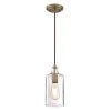 Carmen 1-Light Antique Brass Mini Pendant with Clear Textured Glass Shade by Westinghouse