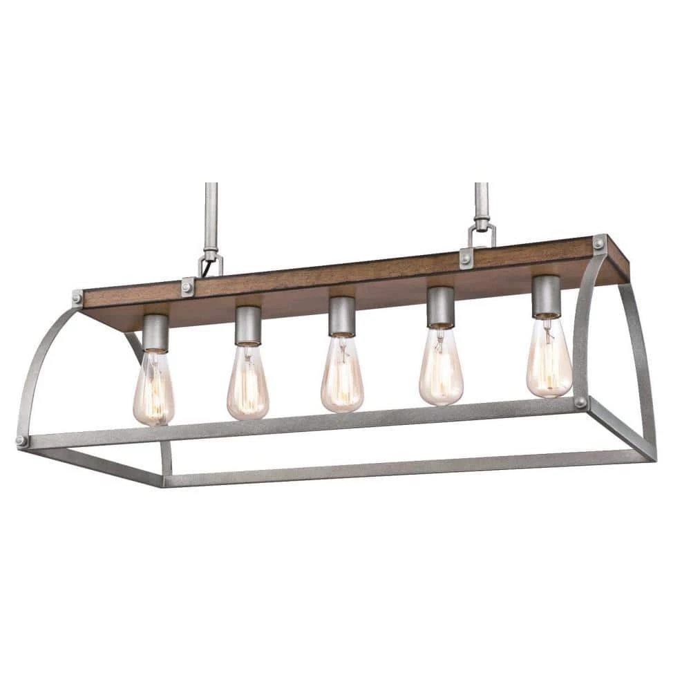 Oak Lane 5-Light Barnwood with Galvanized Steel Chandelier by Westinghouse 2 Oak Lane 5-Light Barnwood with Galvanized Steel Chandelier by Westinghouse - Image 2