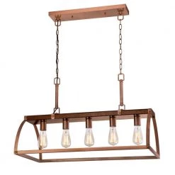 Oak Lane 5-Light Barnwood with Washed Copper Chandelier by Westinghouse