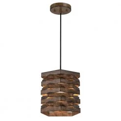Charlize 1-Light Barnwood Mini Pendant with Metal Shade by Westinghouse