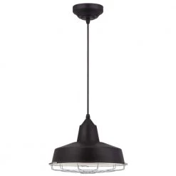 Academy 60-Watt Equivalent Black Integrated LED Pendant with Removable Chrome Cage by Westinghouse