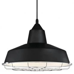 Academy 100-Watt Equivalent Black Integrated LED Pendant with Removable Chrome Cage by Westinghouse -Westinghouse Shop black westinghouse chandeliers 6104900 1f 1000