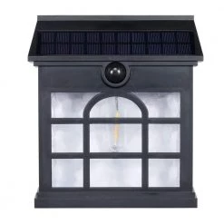 11-Watt Equivalent Integrated LED Black Linkable Solar Motion Activated Outdoor Fence Light, 1200 Lumens by Westinghouse