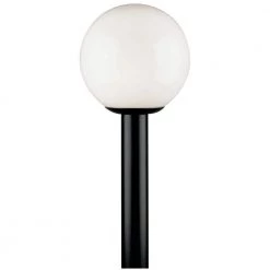 1-Light Black Polycarbonate Post-Top Exterior Lantern with White Acrylic Globe by Westinghouse