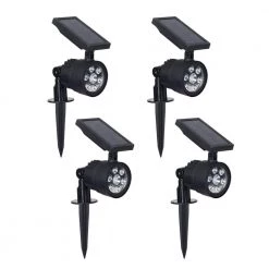 Solar 3.7V Black LED Spotlight with Color Changing Light (4-Pack) by Westinghouse
