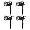 Solar 3.7-Volt Black LED Spotlight with Multi-Function Flashlight (4-Pack) by Westinghouse