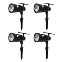 Solar 3.7-Volt Black LED Spotlight with Multi-Function Flashlight (4-Pack) by Westinghouse