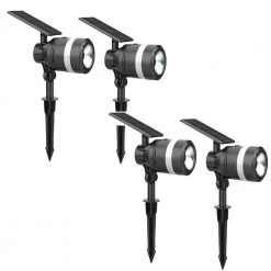Solar 3.7-Volt Black LED Spotlight with Flashlight (4-Pack) by Westinghouse