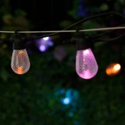 Outdoor 48 ft. 24-Light Solar Powered Edison Bulb LED String Light with Color Change Feature and Remote by Westinghouse -Westinghouse Shop black westinghouse string lights sr29st01c 99 1f 1000