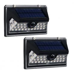 7-Watt Equivalent Incandescent Integrated LED Black Linkable Motion Activated Solar Wall-Pack Light, 800 Lumen (2-Pack) by Westinghouse