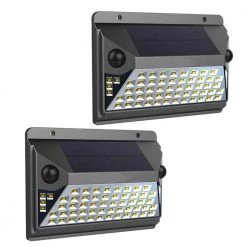 Default 40 12-Watt Equivalent Integrated LED Black Dual Motion Sensor Solar Wall Pack Light, 1000L (2-Pack) by Westinghouse