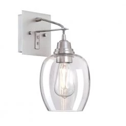 Eldon 1-Light Brushed Aluminum Wall Mount Sconce by Westinghouse 9 Eldon 1-Light Brushed Aluminum Wall Mount Sconce by Westinghouse -Westinghouse Shop brushed aluminum westinghouse vanity lighting 6574000 44 1000