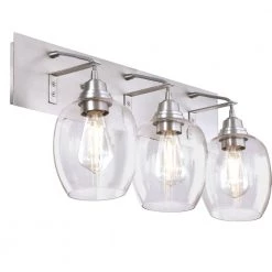 Eldon 3-Light Brushed Aluminum Wall Mount Bath Light by Westinghouse -Westinghouse Shop brushed aluminum westinghouse vanity lighting 6574200 1f 1000