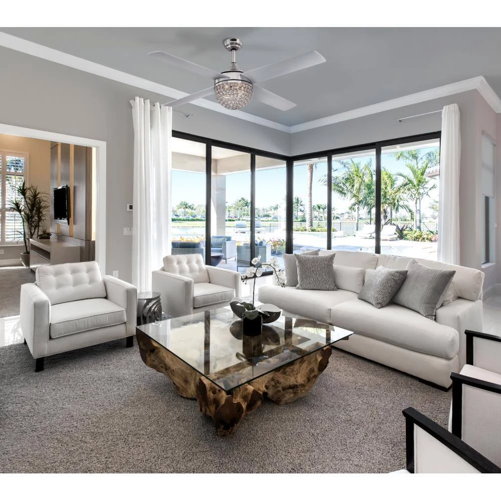 Kelcie 52 in. LED Brushed Nickel Ceiling Fan with Light Kit and Remote Control by Westinghouse 2 Kelcie 52 in. LED Brushed Nickel Ceiling Fan with Light Kit and Remote Control by Westinghouse - Image 2