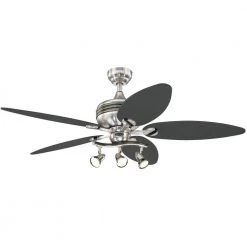 Xavier II 52 in. LED Brushed Nickel with Gun Metal Accents Ceiling Fan with Light Kit by Westinghouse