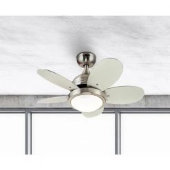 Roundabout 30 in. Integrated LED Brushed Nickel Ceiling Fan with Light Kit by Westinghouse -Westinghouse Shop brushed nickel westinghouse ceiling fans with lights 7223600 c3 1000