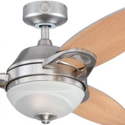 Arcadia 46 in. LED Brushed Nickel Ceiling Fan with Light Kit and Remote Control by Westinghouse -Westinghouse Shop brushed nickel westinghouse ceiling fans with lights 7224400 1f 1000