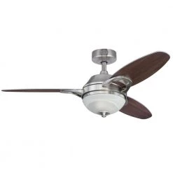 Arcadia 46 in. LED Brushed Nickel Ceiling Fan with Light Kit and Remote Control by Westinghouse -Westinghouse Shop brushed nickel westinghouse ceiling fans with lights 7224400 44 1000