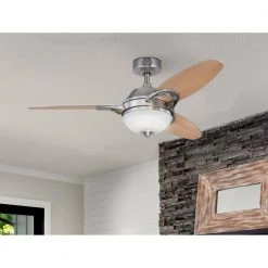 Arcadia 46 in. LED Brushed Nickel Ceiling Fan with Light Kit and Remote Control by Westinghouse -Westinghouse Shop brushed nickel westinghouse ceiling fans with lights 7224400 4f 1000