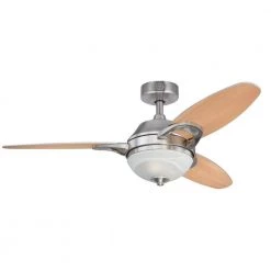 Arcadia 46 in. LED Brushed Nickel Ceiling Fan with Light Kit and Remote Control by Westinghouse