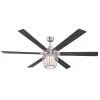 Willa 60 in. LED Brushed Nickel Ceiling Fan with Light Fixture and Remote Control by Westinghouse