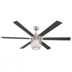 Willa 60 in. LED Brushed Nickel Ceiling Fan with Light Fixture and Remote Control by Westinghouse