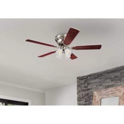 Contempra IV 52 in. LED Brushed Nickel Ceiling Fan with Light Kit by Westinghouse -Westinghouse Shop brushed nickel westinghouse ceiling fans with lights 7232000 31 1000
