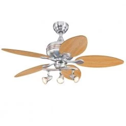 Xavier 44 in. LED Brushed Nickel with Copper Accents Ceiling Fan with Light Kit by Westinghouse