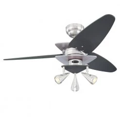 Vector Elite 42 in. LED Brushed Nickel with Graphite Accents Ceiling Fan with Light Kit by Westinghouse