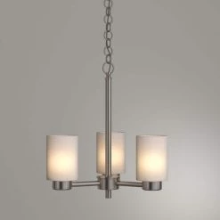 Sylvestre 3-Light Brushed Nickel Chandelier with Frosted Seeded Glass Shades by Westinghouse -Westinghouse Shop brushed nickel westinghouse chandeliers 6227500 40 1000