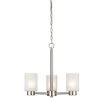 Sylvestre 3-Light Brushed Nickel Chandelier with Frosted Seeded Glass Shades by Westinghouse