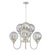 Byron 6-Light Brushed Nickel Chandelier with Smoke Grey Glass Globes by Westinghouse