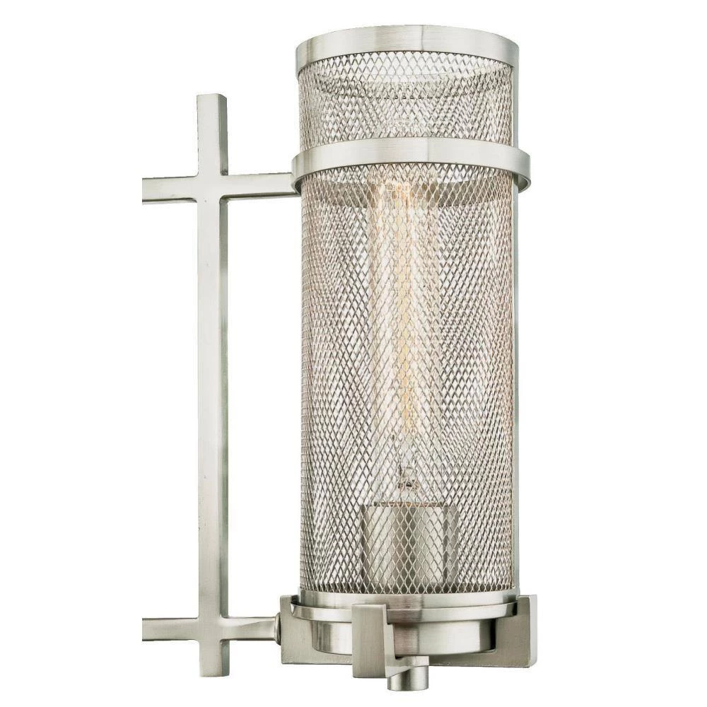 Adler 5-Light Brushed Nickel Chandelier with Mesh Shades by Westinghouse 4 Adler 5-Light Brushed Nickel Chandelier with Mesh Shades by Westinghouse - Image 4