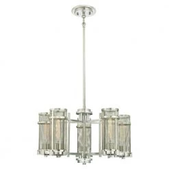 Adler 5-Light Brushed Nickel Chandelier with Mesh Shades by Westinghouse