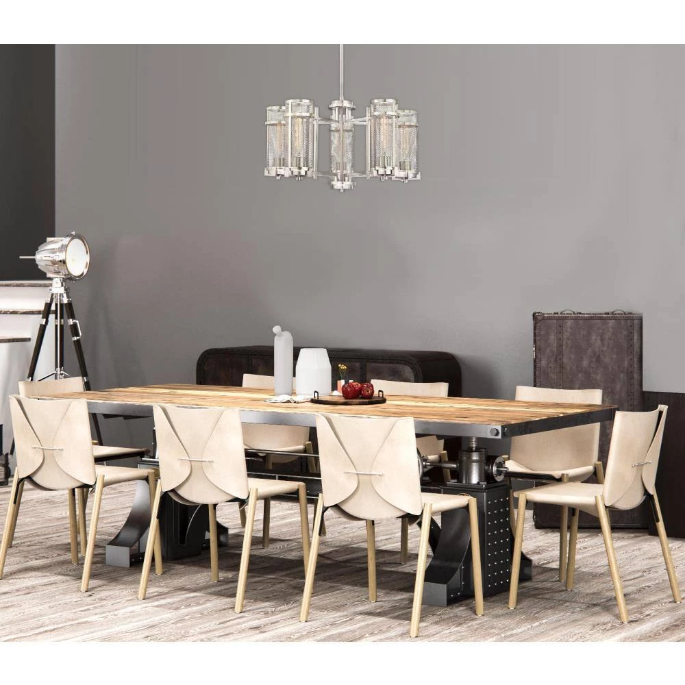 Adler 5-Light Brushed Nickel Chandelier with Mesh Shades by Westinghouse 2 Adler 5-Light Brushed Nickel Chandelier with Mesh Shades by Westinghouse - Image 2