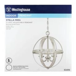 Stella Mira 3-Light Brushed Nickel Pendant by Westinghouse 21 Stella Mira 3-Light Brushed Nickel Pendant by Westinghouse -Westinghouse Shop brushed nickel westinghouse chandeliers 6341900 44 1000