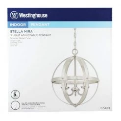 Stella Mira 3-Light Brushed Nickel Pendant by Westinghouse 19 Stella Mira 3-Light Brushed Nickel Pendant by Westinghouse -Westinghouse Shop brushed nickel westinghouse chandeliers 6341900 4f 1000