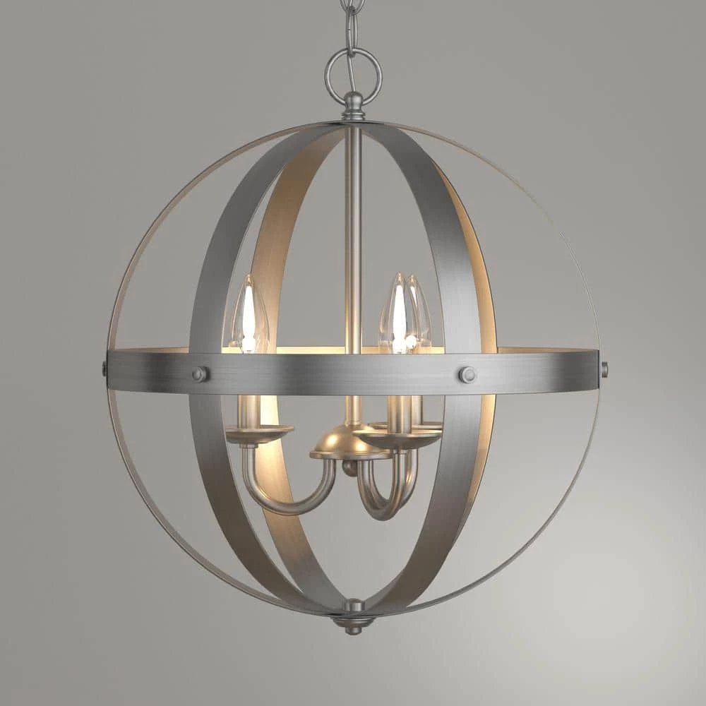 Stella Mira 3-Light Brushed Nickel Pendant by Westinghouse 12 Stella Mira 3-Light Brushed Nickel Pendant by Westinghouse - Image 12