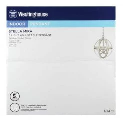 Stella Mira 3-Light Brushed Nickel Pendant by Westinghouse 22 Stella Mira 3-Light Brushed Nickel Pendant by Westinghouse -Westinghouse Shop brushed nickel westinghouse chandeliers 6341900 fa 1000