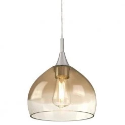 1-Light Brushed Nickel Pendant with Amber and Clear Glass Shade by Westinghouse -Westinghouse Shop brushed nickel westinghouse chandeliers 6366900 c3 1000